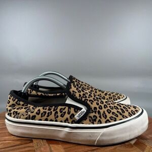 Vans Classic Slip-On SF Leopard Print Shoes Womens 7 Mens 5.5 UltraCush
